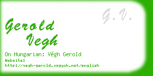 gerold vegh business card