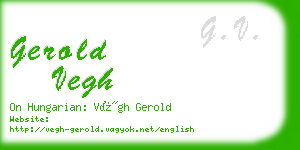 gerold vegh business card